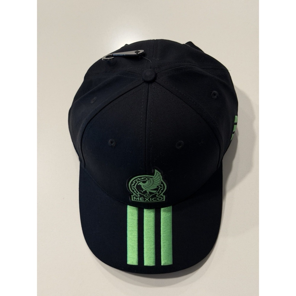 Adidas Mexico FMF 3-Stripe Baseball Cap KE7873 Black Green Embroidered OSFM NWT